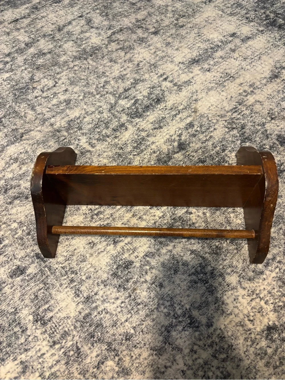 Vintage Classic Mid Century Modern Brown Wooden Wall Shelf Rack Decorative